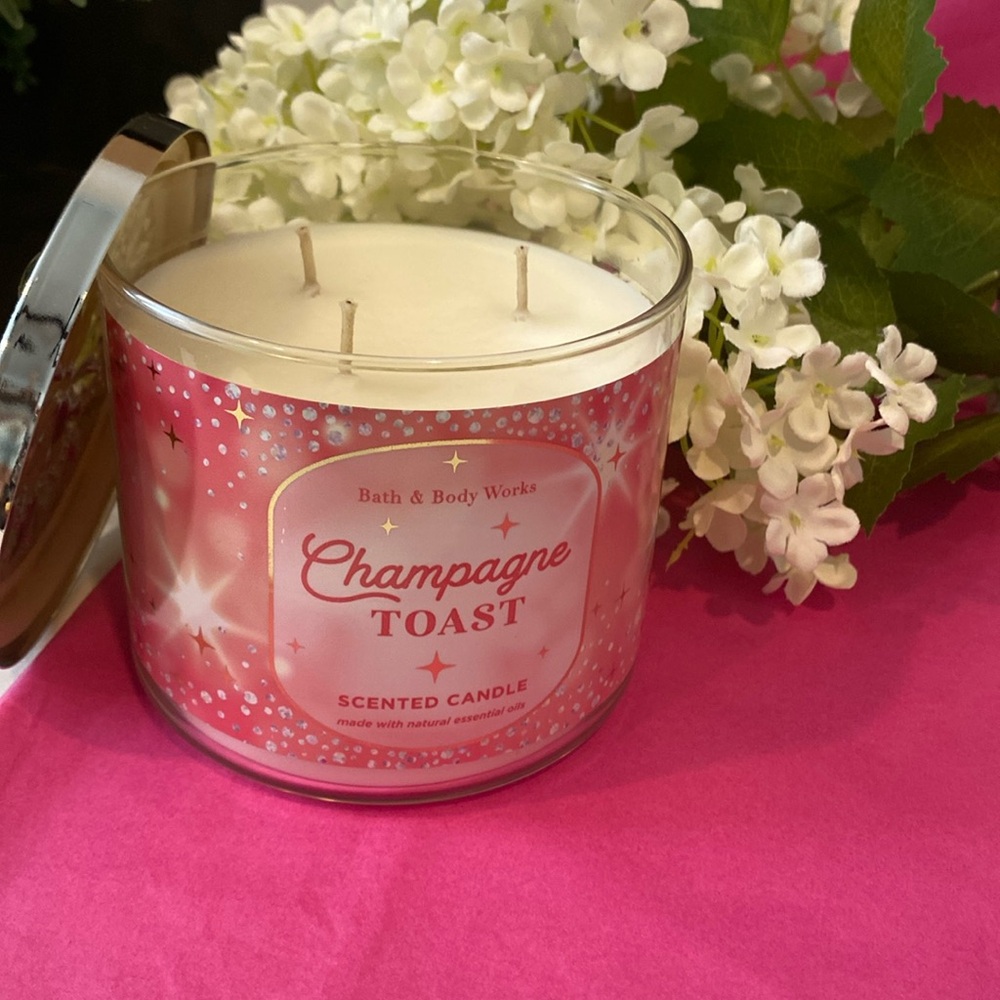 Bath & Body Works “Champagne Toast” NEW 3 Wick Candle